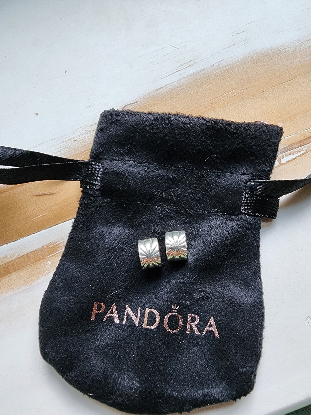 Pandora Sterling Silver Starburst Clip Charm Pair - Silver